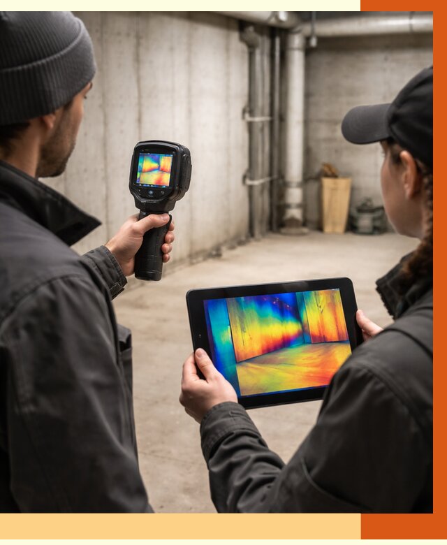 Тепловизионное обследование подвала в асбесте от 4548 руб. — проверка гидроизоляции | ТепломастерСбс