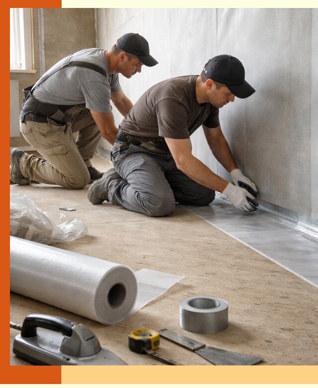 Монтаж пароизоляции для дома и помещений в асбесте