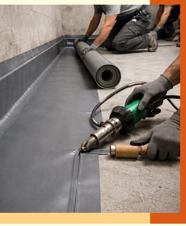 Монтаж гидроизоляционной мембраны в асбесте от 1006 руб/м2 | ТепломастерСбс